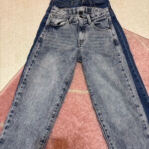 2 Pairs of Girls Art Class Light and Dark Blue Jeans